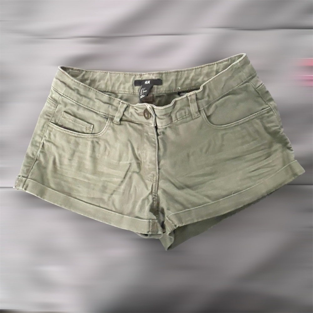 H&M Women's Light Olive Green Shorts